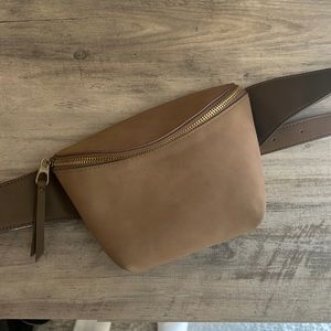 Brown suede belt bag
